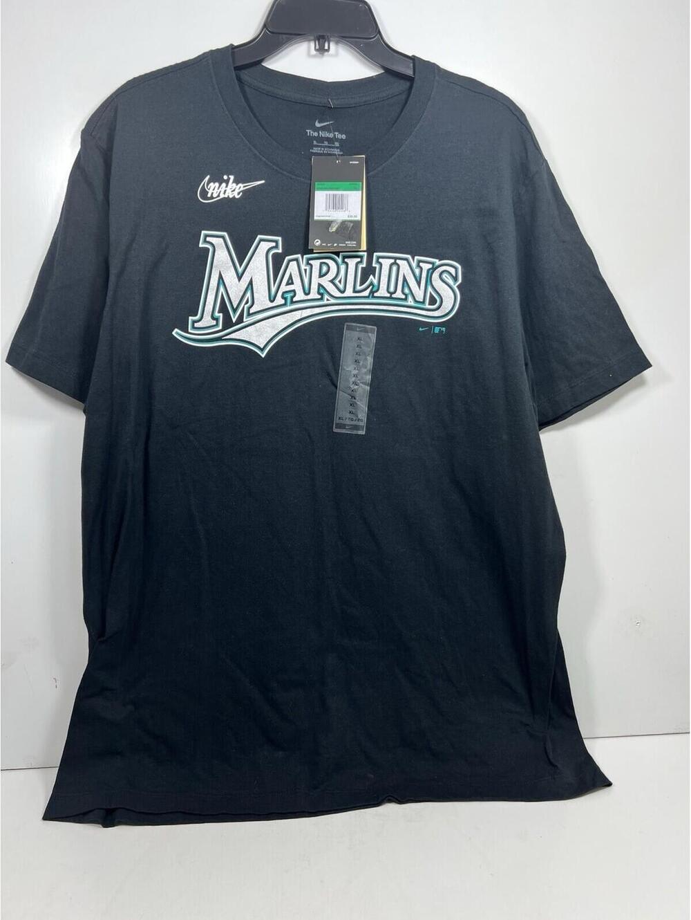 Nike Miami Marlins Shirt Tee Black Cooperstown Collection Men’s Size: XL NWT